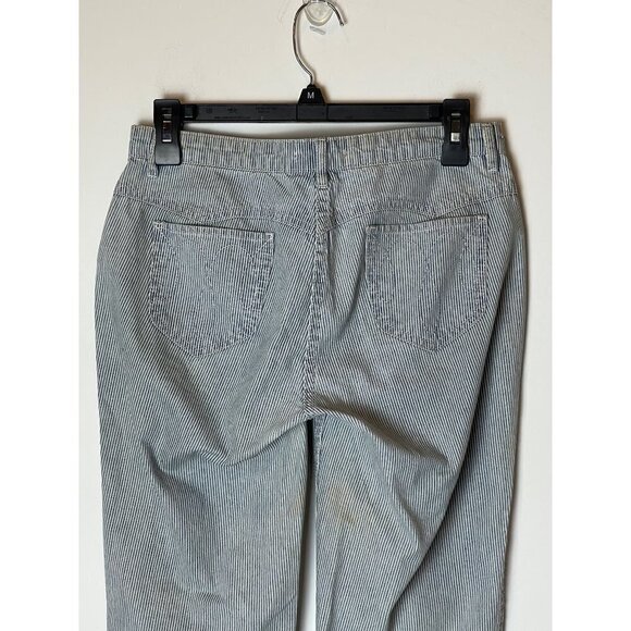 Ulla Johnson Blue And White Patria Striped Lace Up Cropped Jeans Size 0 - Picture 7 of 9